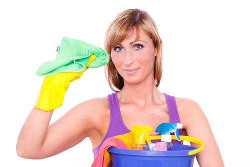 Local cleaner maintaining apartment block common areas