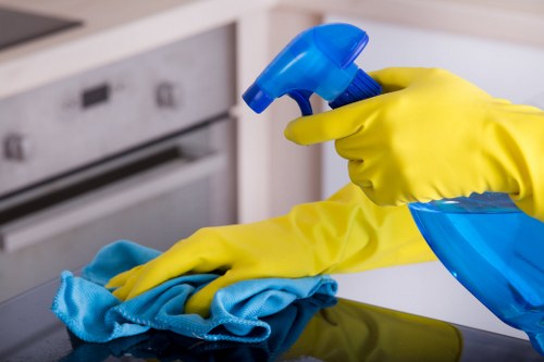 Local cleaners preparing a Camberwell flat for final inspection