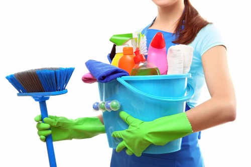 Local cleaning team working in a Camberwell flat with access considerations
