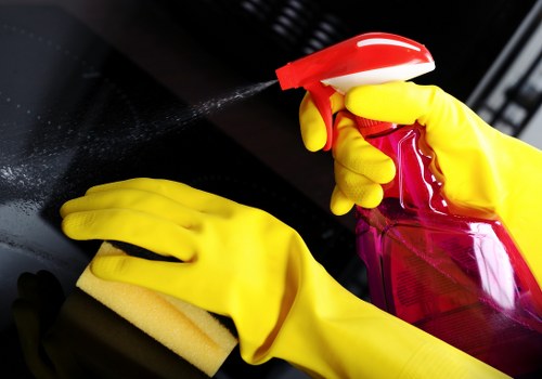 Commercial cleaning equipment and tidy workplace surfaces in Camberwell