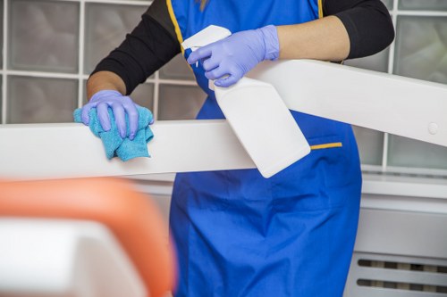 Professional cleaner working in a Camberwell flat